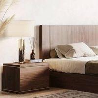 Bulle Bedside Table polished in Matte Finish with trims in Gold