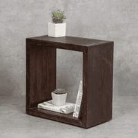 Walnut Tint Wooden Box Side Table