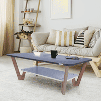 Rectangular Engineered Wood Coffee Table In Frosty White Colour