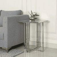 Merano Glass Side Table In Chrome Finish