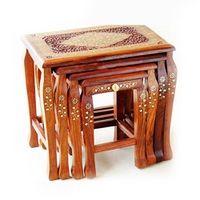 Shilpi Handicrafts Nesting Coffee Table - Brown - Nshctbl12
