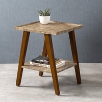 Gold Knots Trapezium Incline Table, Side Table, Wooden End Table, Living Room Decor