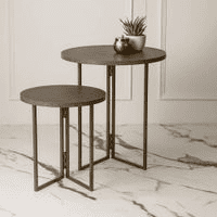 Twilight Round Oblique Nesting Tables, Side Tables, Wooden Tables, Living Room Decor