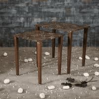 Iznik Solid Wood Nested End Table in Laminate Finish - Set of 2