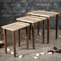 Majestic White Solid Wood Nested End Table - Set of 3