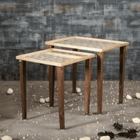 Majestic White Solid Wood Nested End Table - Set of 2