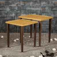 Sunehri Solid Wood Nested End Table in Paper Finish - Set of 3