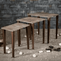 Slate Solid Wood Nested End Table in Laminate Finish - Set of 3
