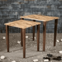 Mountain Solid Wood Nested End Table in Laminate Finish - Set of 2