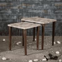 Allure Solid Wood Nested End Table in Paper Finish - Set of 2