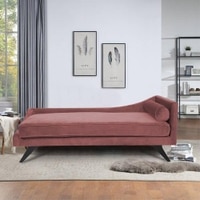 Kawa Velvet Chaise Launger in Pink Colour