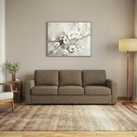 Apollo Compact High Back 3 Seater Fabric Sofa in Dune Colour