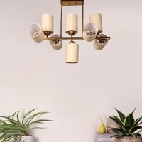 Devansh Gold Wall Mounted Lamp With Off-White Cotton Shade