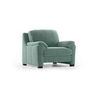 Farina Luxe 1 Seater Fabric Sofa in Dusty Turquoise Velvet Colour