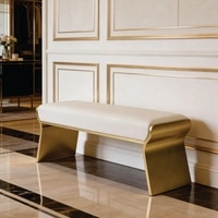 The Grand Foyer Metal Bench in White Finish