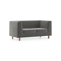 Rubik Luxe 2 Seater Fabric Sofa in Ash Grey Velvet Colour