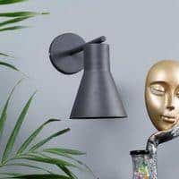 Art Deco Grey Metal Wall Light