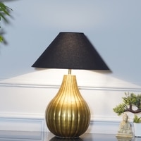 Joanna Metal Table Lamp With Black Cotton Shade