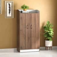 Hayes 18 Pair Shoe Rack In Classic Walnut Finish