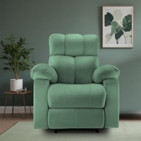 Helios Motorised Recliner Chair for  Premium Soft Suede Fabric 1 Seater Chair - Green