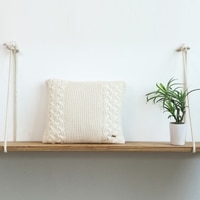Archer Natural Cotton Knitted Cushion Cover 16X16 Inches