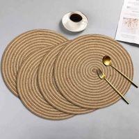 Jute Placemat (Beige , 38 CM x 38 CM , Pack of 4 )