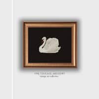 Artistry Black White Antique Swan Canvas Wall Prints Canvas Wall Prints Set of 1 Multicolor Matte