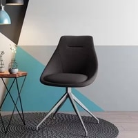 Doris Fabric Accent Chair in Dark Grey Colour