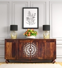 Amoga Sheesham Wood Sideboard In Provincial Teak Finish