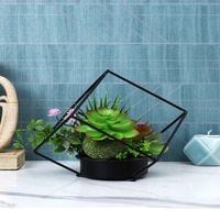 Artificial Succulent Indoor Plant With A Metal Stand