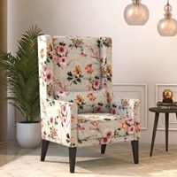 Morgen Lounge Chair in Peach Floral Colour