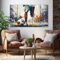 The Castle Decor Football Wall Art Set of 5 Digital Painting 27x48 Inch