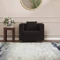 Windsor Premium 1 Seater Fabric Sofa in Deep Brown Velvet Colour