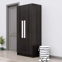Hexa Red Wooden 2 Door Wardrobe with 4 Shelves in Flower Wenge Colour