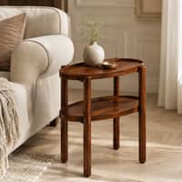 Pearl Sheesham Wood Side Table in Provincial Teak Finish