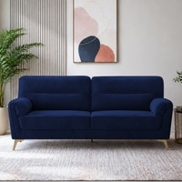 Osbert Velvet 3 Seater Sofa in Navy blue Color