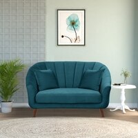 Nilo Velvet 2 Seater Sofa Teal in Blue Colour