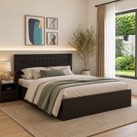 Muses Engineered Wood Queen  Size Bed With Drawer Storage (Melamine Finish)