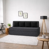 Usha Shriram Folding 4 Seater Double Foam Fold Out Sofa Cum Bed in Dark Grey Colour