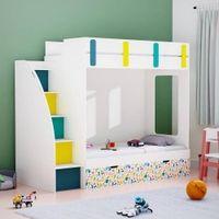 Pinwheels Bunk Bed with Storage in Oak Colour BKBB046