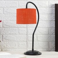Orange Jute Curvy table lamp with Iron Base (SP19)