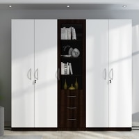 Tometrove Wardrobe Cum Bookcase Frosty White And Wenge