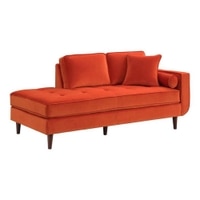 Mydril Velvet Chaise Launger in Orange Colour