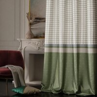 Stoa Paris Satin Long Door Curtain, 70% Blackout Curtains, Sun Protection, Set of 1, Versailles - Majestic Meadow