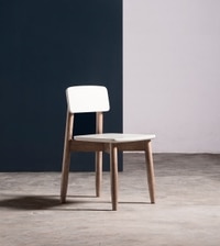 Rota Solid Wood Dining Chair In White and Natural Finish