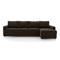 Apollo Compact Sofa (Colour : Chocolate, Cushion : Hard, Seating Capacity : Right Aligned 3 Seater + Right Aligned Chaise + Ottoman)