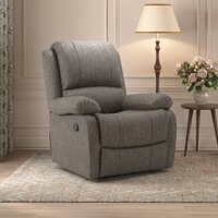 Lebowski Fabric Single Seater Recliner in Carbon Grey Colour