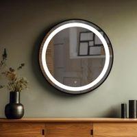 Aluminium LED Circle Decorative wall mirror by elegant arts and frames (Mirror size 800 mm)
