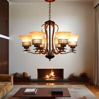 Eliante S-322-6Lp Mild Steel 6-Light Chandelier, Modern Ceiling Lighting Fixture