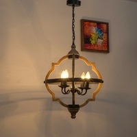 Venessa 4 Light Chandelier In Natural & Black Finish